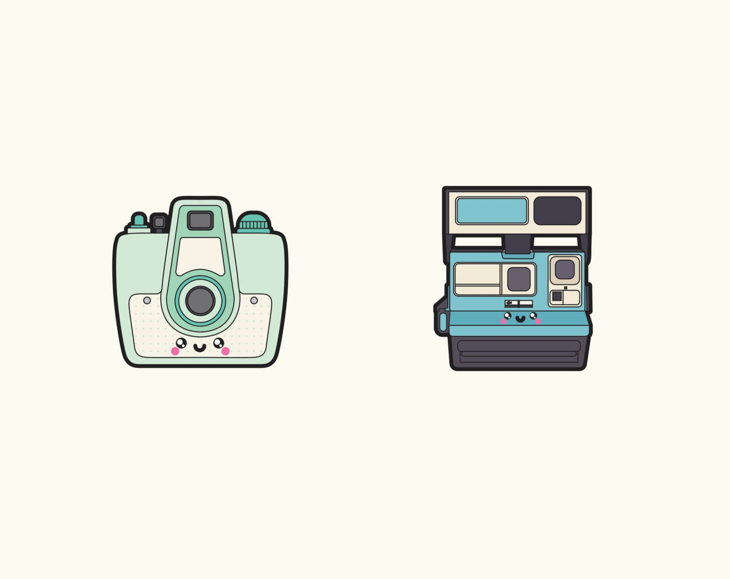 Premium Vector Clipart - Kawaii Camera Clipart - Kawaii Cameras Clip Art Set - High Quality Vectors - Cute Camera Clipart - Instant Download