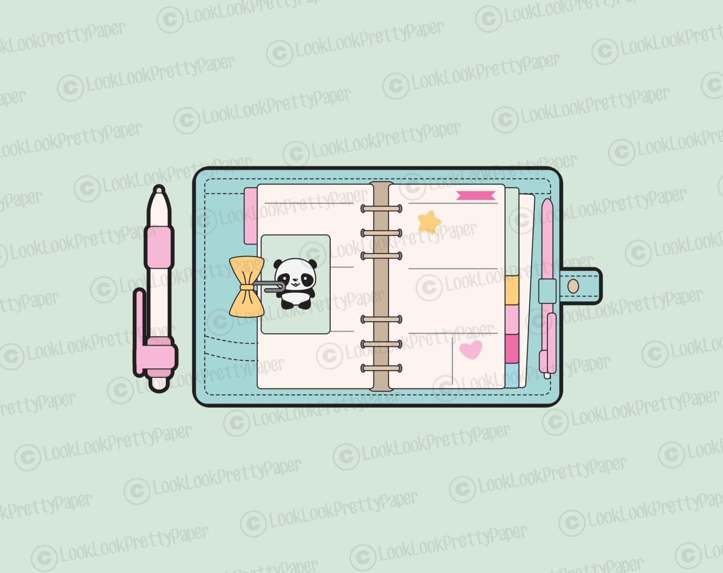 Premium Vector Clipart - Kawaii Planning Clipart - Cute Planner Clip Art - No Faces - High Quality Vectors - Planner Supplies Kawaii Clipart