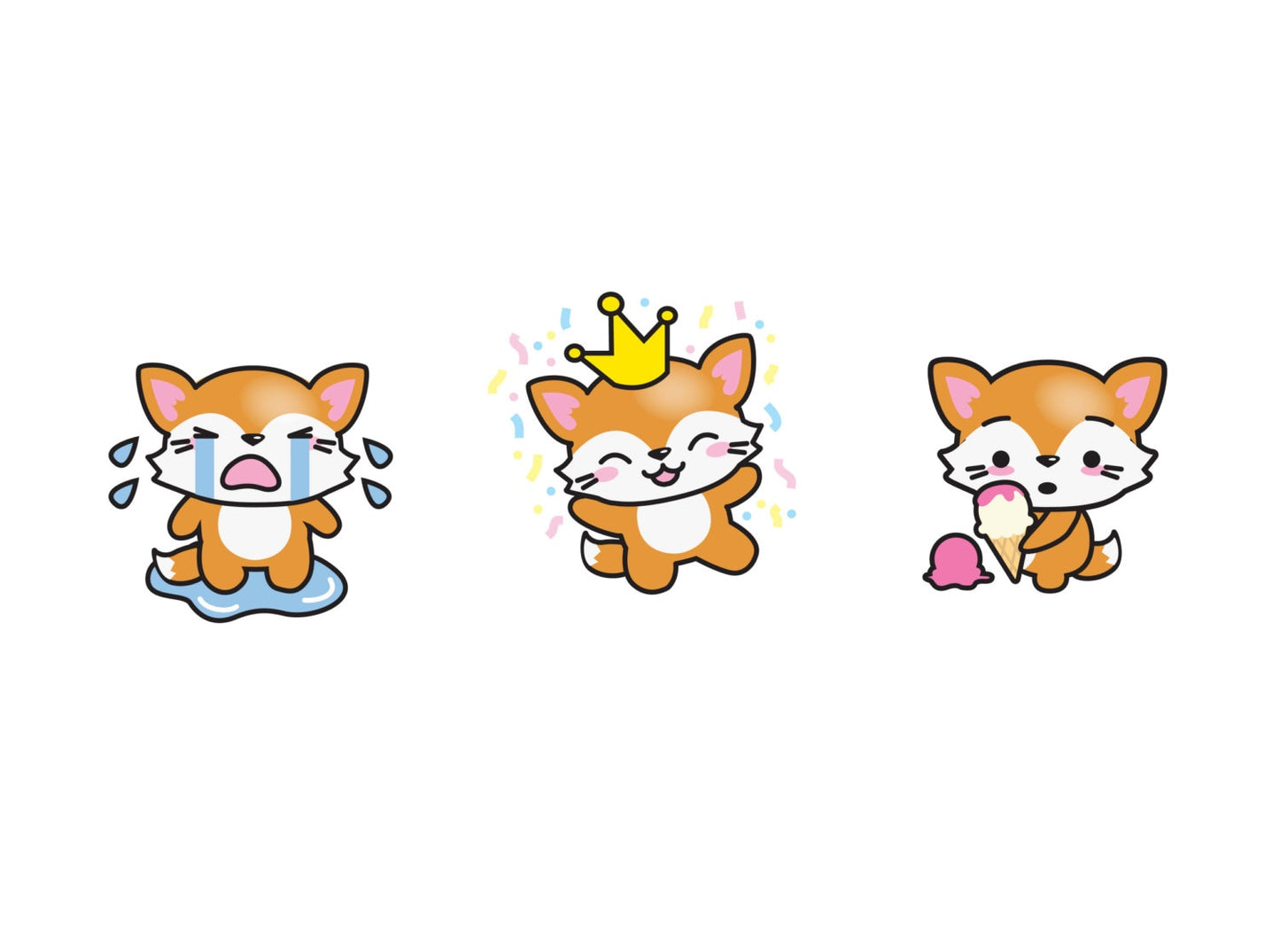 Premium Vector Clipart - Kawaii Floss the Fox - Cute Fox Clipart - High Quality Vectors - Instant Download - Kawaii Fox Clipart